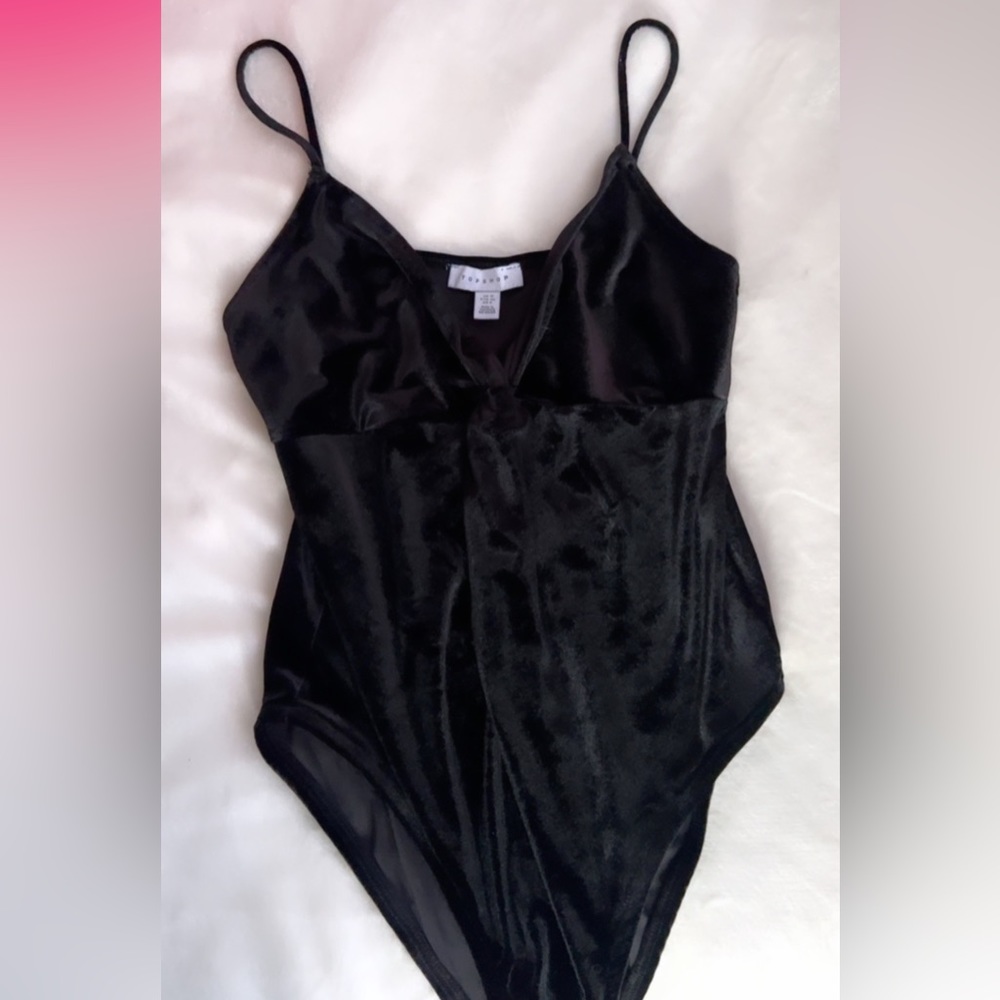 Black velvet bodysuit
